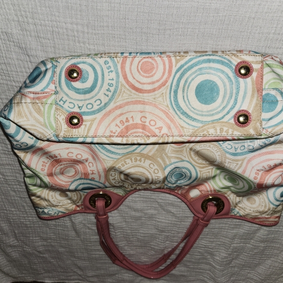 Rare Coach Beach Tote Multicolor F19184 - Picture 3 of 16